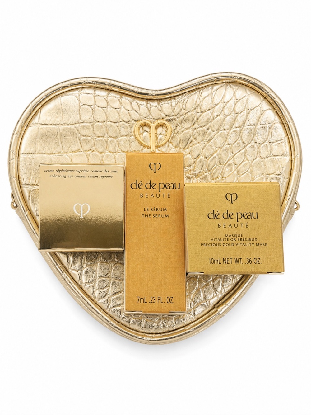 Clé de Peau Beauté New Sealed Skincare Mini Set Gold Heart Pouch